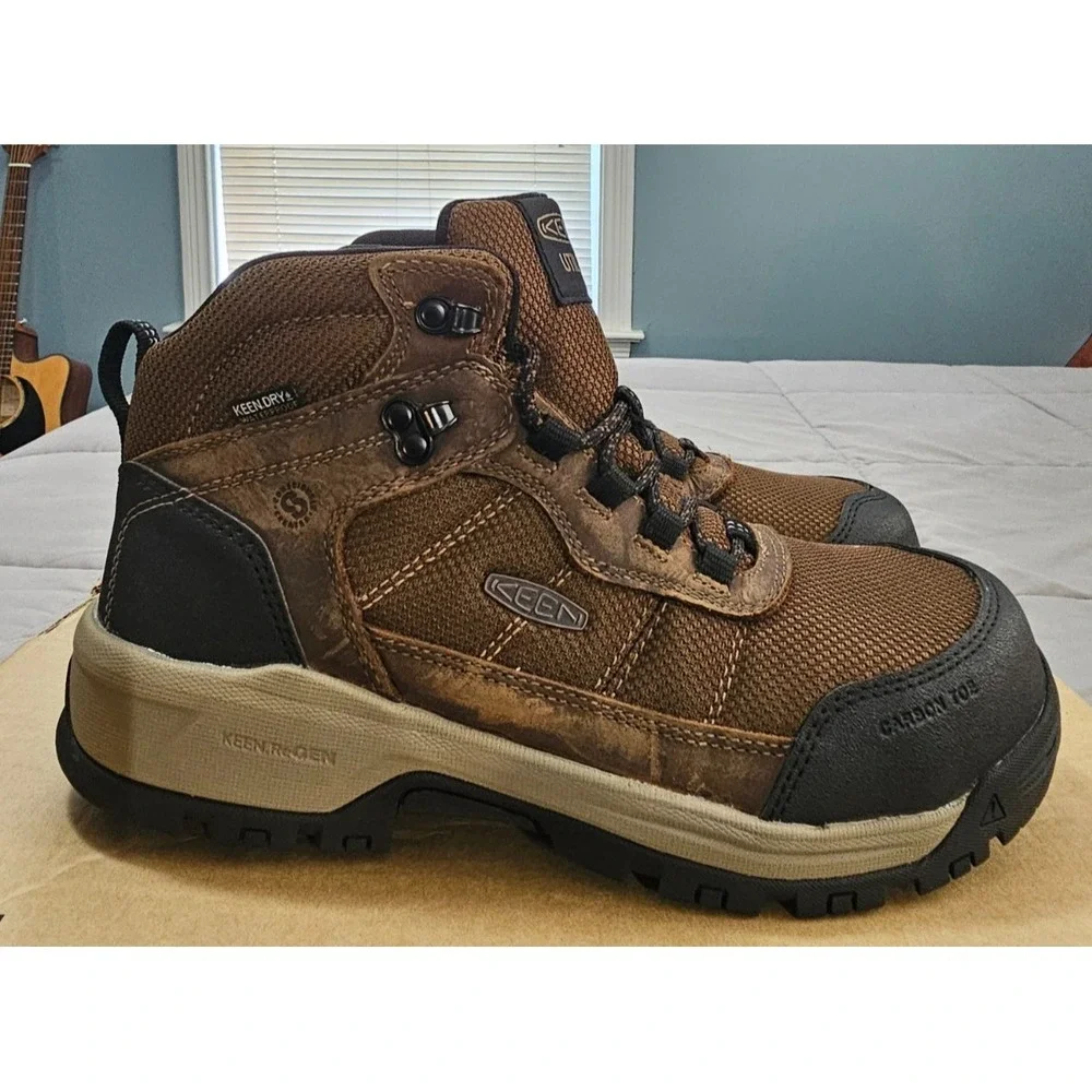 KEEN® (Men's 8.5 D) Skokie™ Waterproof Carbon-Toe Work Boot in Earth - $165